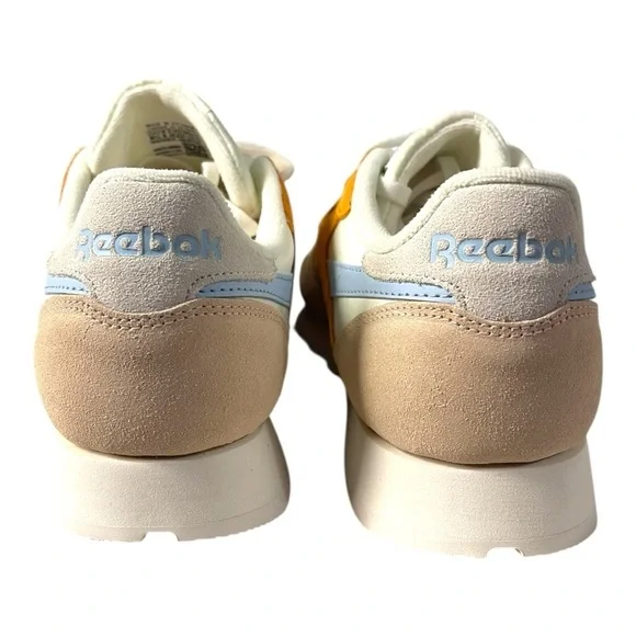 Reebok Classic Leather Sneakers Women’s Size 10.5 – Chalk / Vital Blue / Orange - Picture 2 of 9